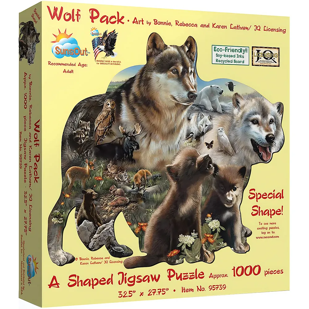 SunsOut Puzzle Bonnie, Rebecca and Karen Latham - Wolf Pack - 1000 Teile
