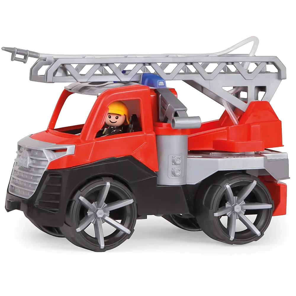 Lena Truxx Feuerwehrwagen mit klappbarer Leiter, Wasserspritze und vollbeweglicher Spielfigur 28cm