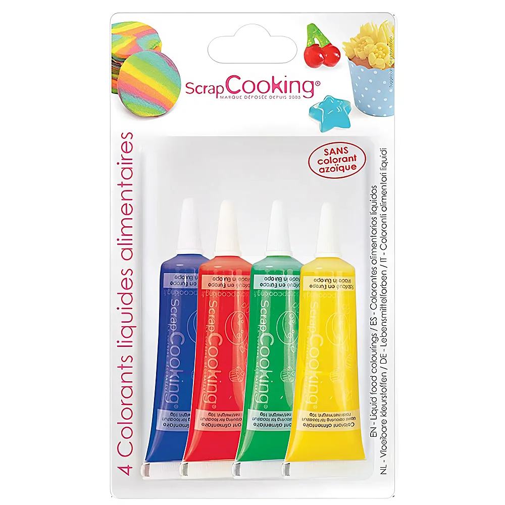 ScrapCooking Lebensmittelgelstifte Blau/Rot/Grn/Gelb | Kindergeburtstag