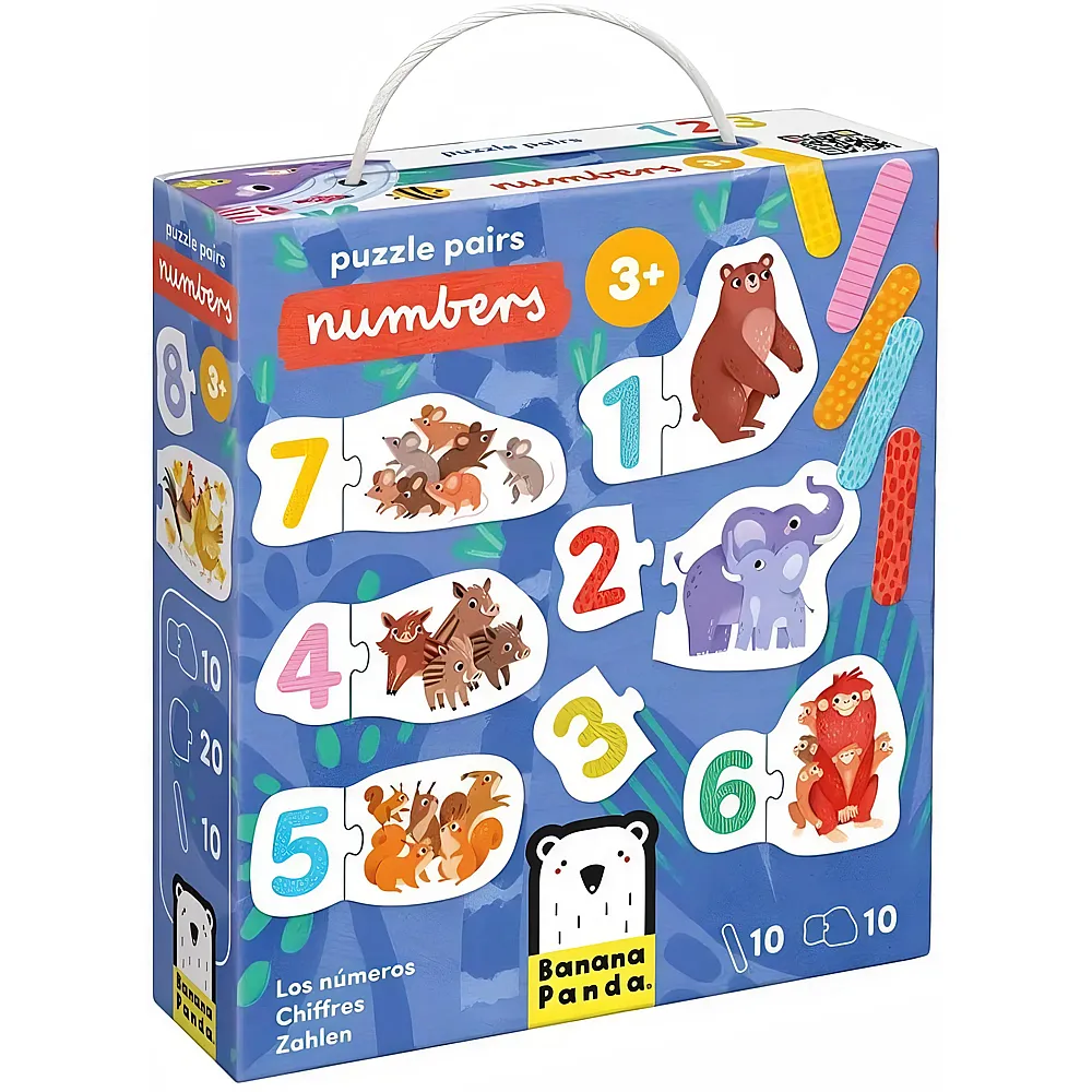 Banana Panda Puzzle 10in1 Zahlen-Tiere 2Teile