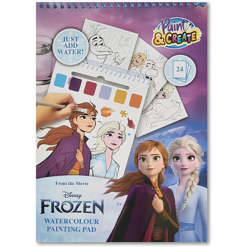 Canenco Frozen Aquarellfarben-Set-Buch  inkl . Pinsel