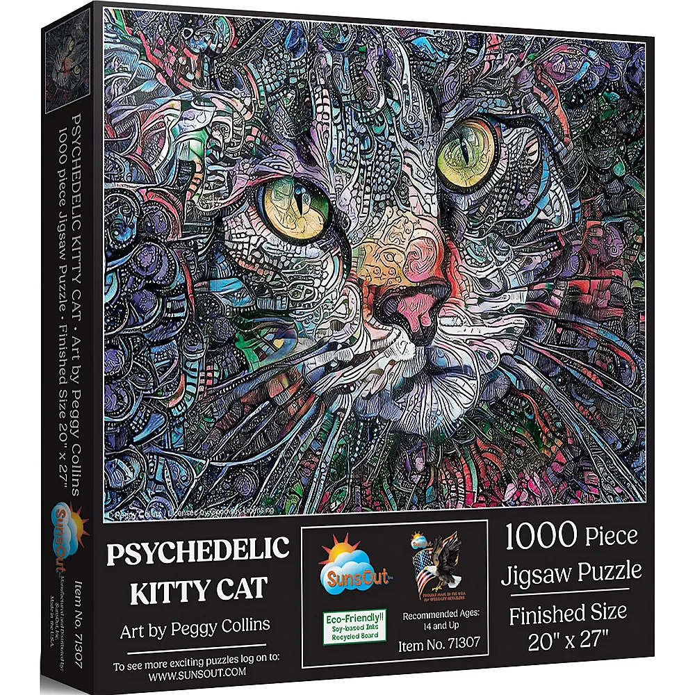 SunsOut Puzzle Peggy Collins Psychedelische Katze - 1000 Teile
