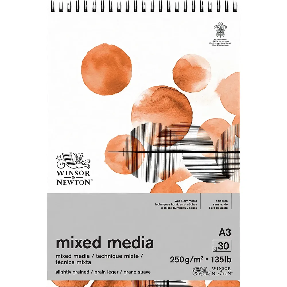meinspielzeug - Winsor & Newton W&n Mixed Media Block, 30 Blatt, 250g/m�, Din A3