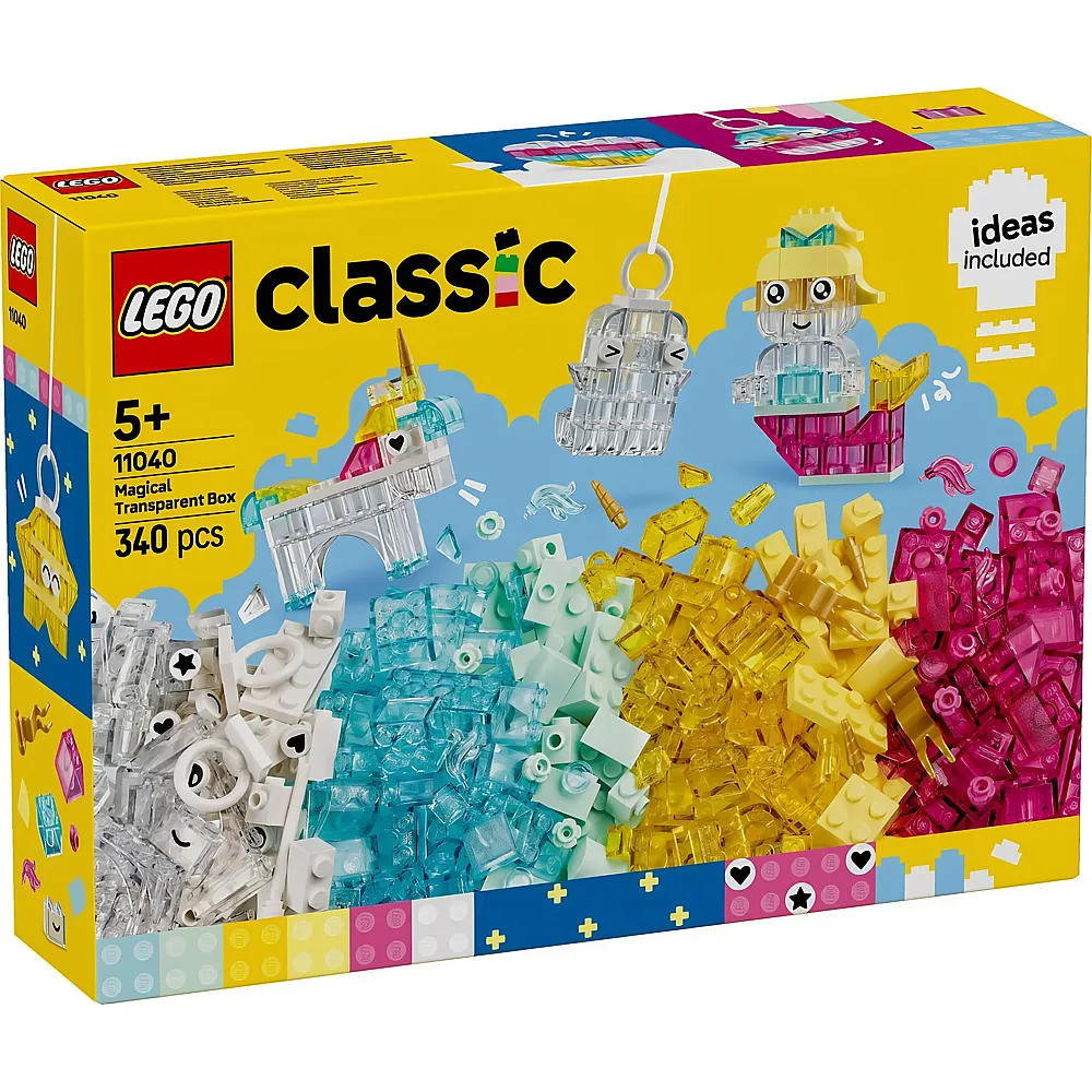 meinspielzeug - LEGO Classic Zauberbox mit durchsichtigen Steinen 11040 | Klemmbausteine