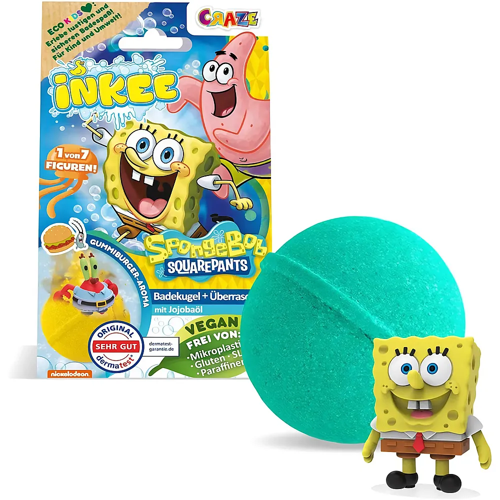 meinspielzeug - Craze Inkee �berraschungsbadekugel SpongeBob | Badespielzeug