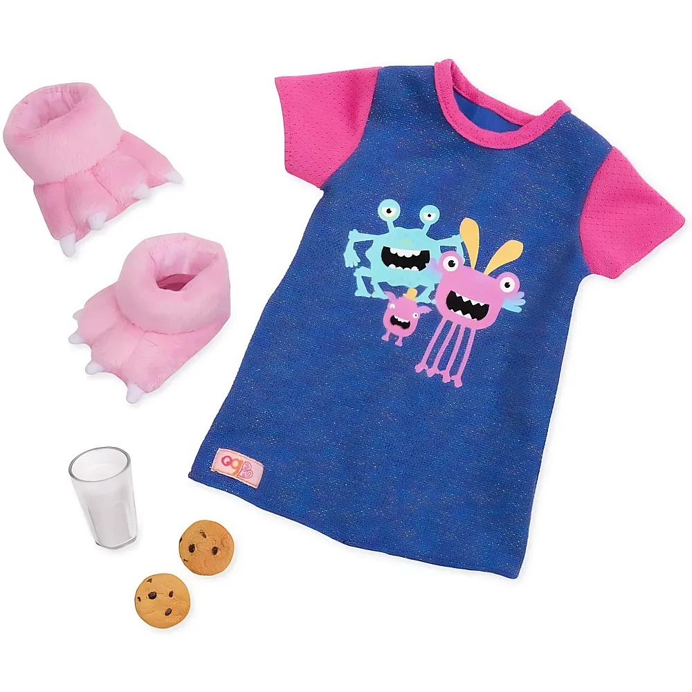 Our Generation Pyjama Outfit mit Monsterf�sse-Hausschuhe - 46 cm