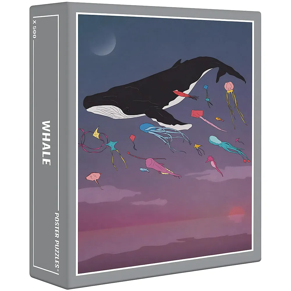 Cloudberries Whale Puzzle, Vertr�umtes Wal-Puzzle f�r Erwachsene, 500-teilige Puzzles, spassiges Ozean-Puzzle mit Farbverlauf