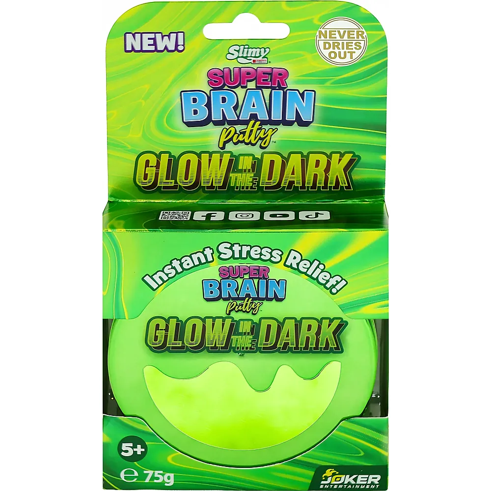 Slimy Super Brain Putty Metallic - Glow in the Dark 75g - Suche
