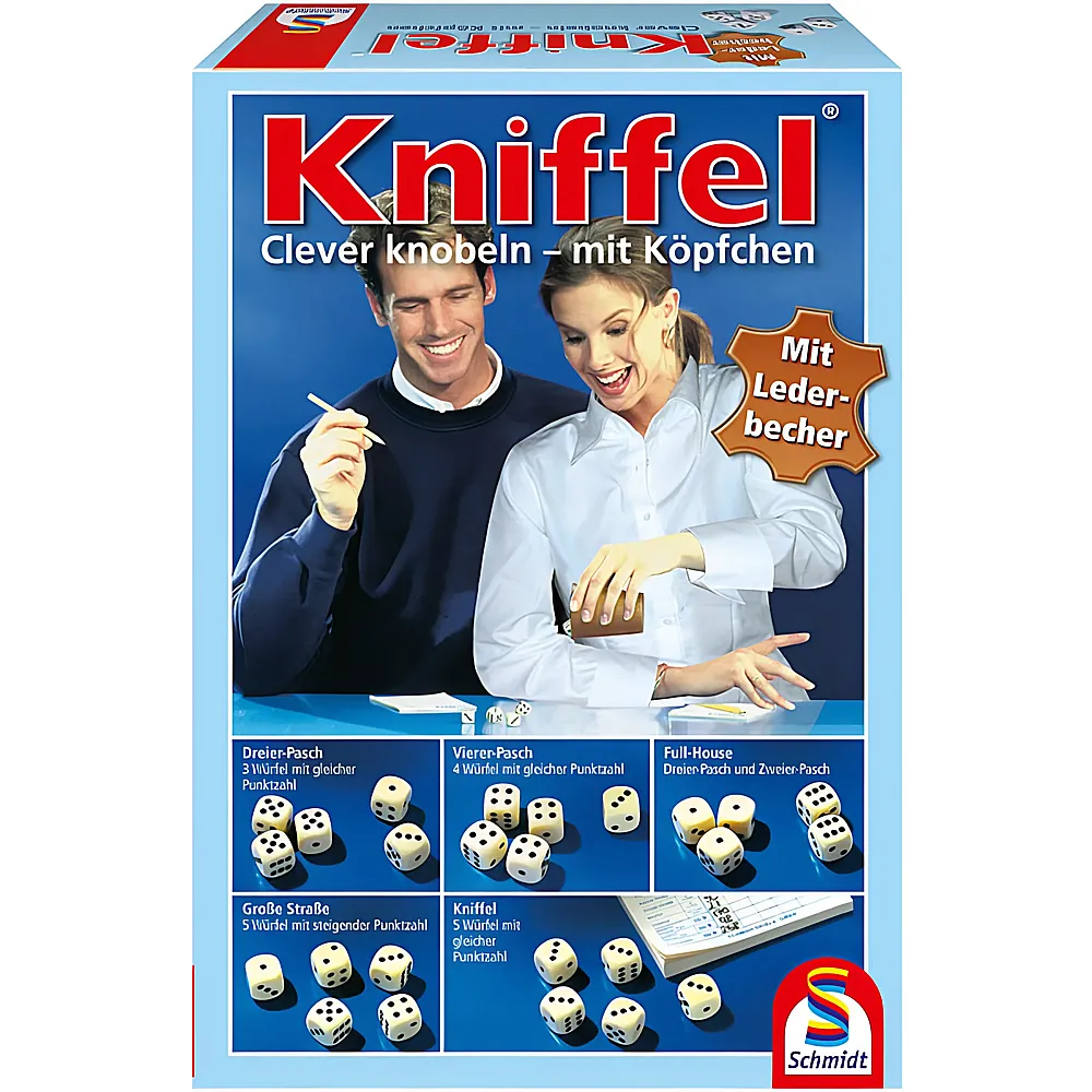 Schmidt Spiele Kniffel mit Lederwrfelbecher | Wrfelspiele