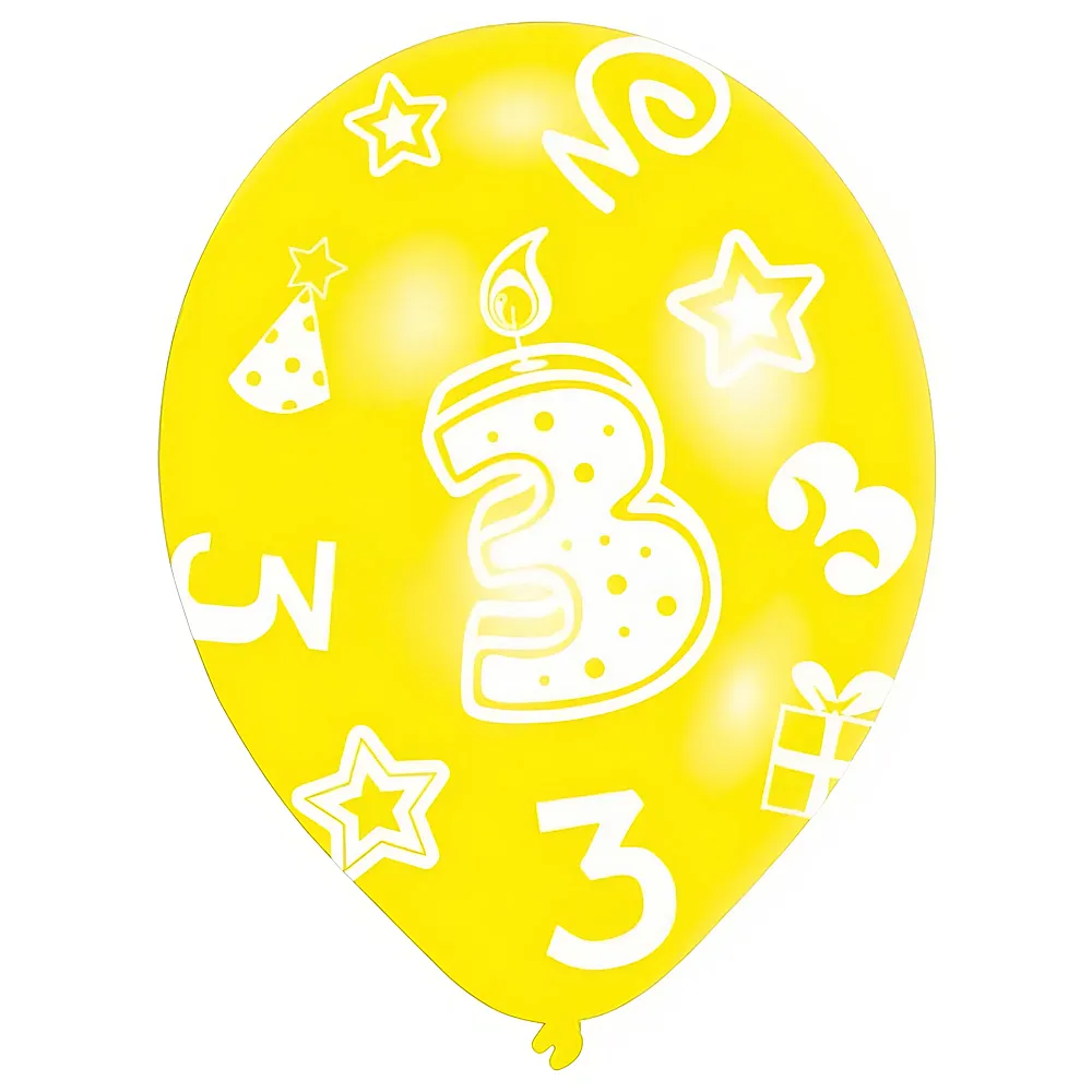 Amscan Ballone Zahl 3 6Teile | Kindergeburtstag