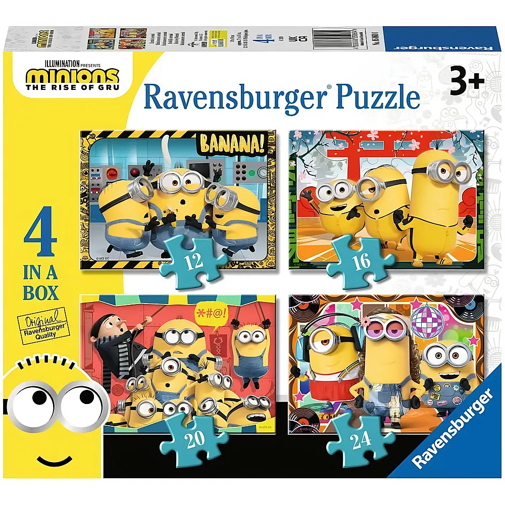 Ravensburger Puzzle 4in1 Minions 2 The Rise of Gru 12-24