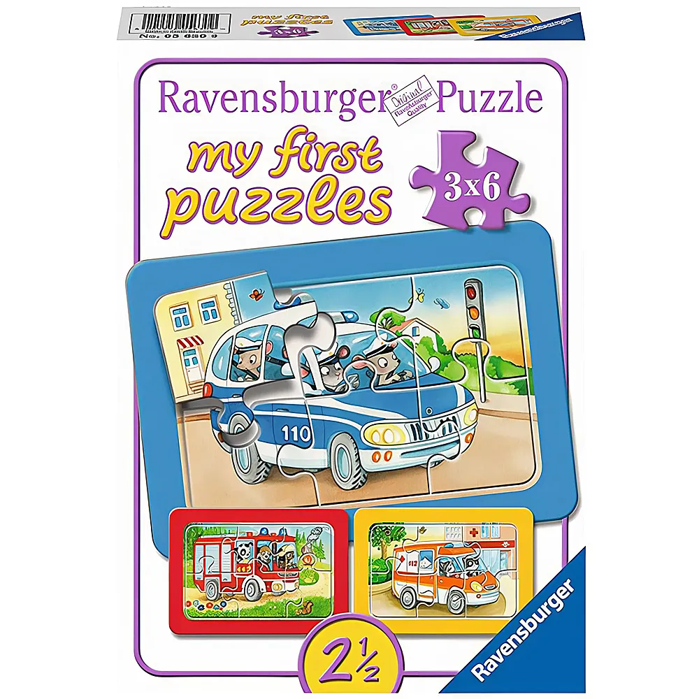 Ravensburger Puzzle Tiere im Einsatz 3x6