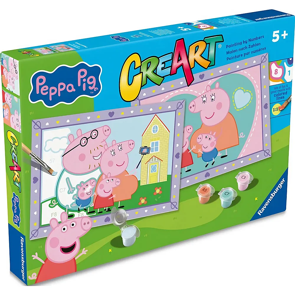 Ravensburger CreArt Peppa Pig Malen nach Zahlen Peppa's Family