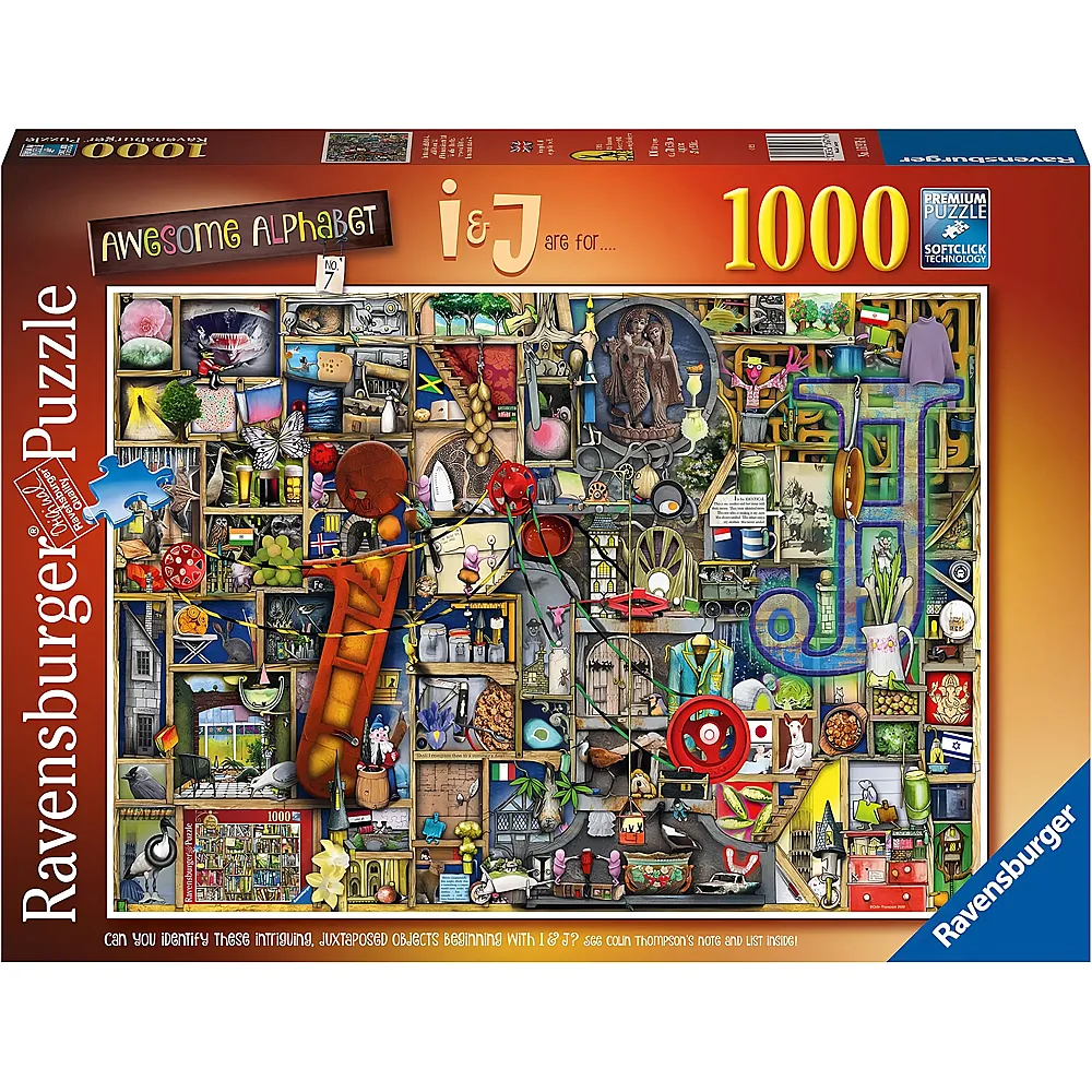 Ravensburger Puzzle Colin Thompson Awesome Alphabet I & J - 1000 Teile