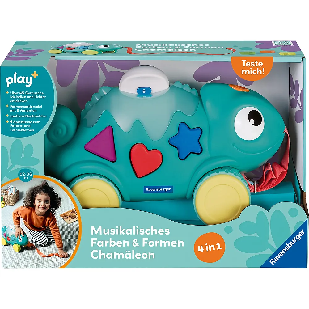 Ravensburger play+ Musikalisches Formen und Farben Cham�leon - 12.5 x 33 x 19 cm