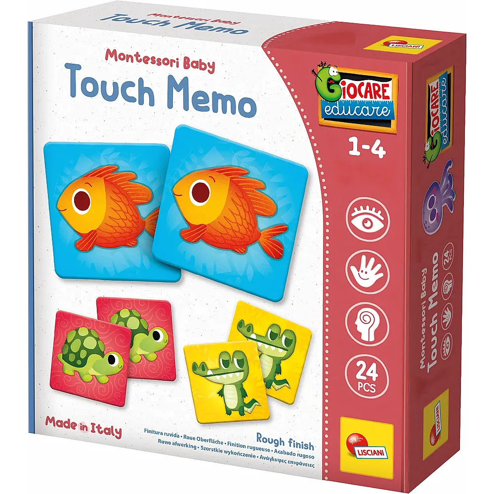 Lisciani Montessori Baby Touch Memo 12 Bildpaare 24 Teile, raue