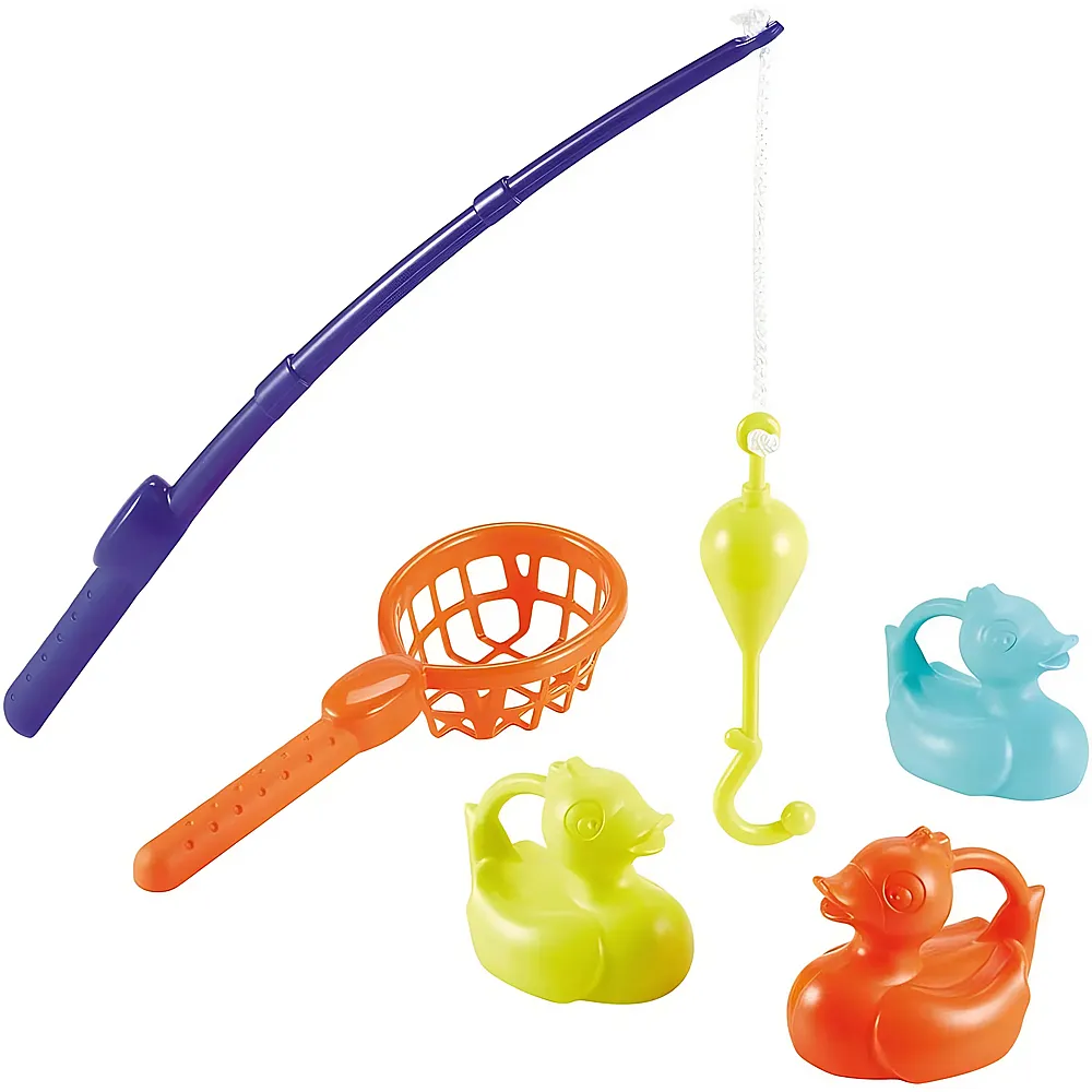 meinspielzeug - Ecoiffier Angelspiel Enten mit Kescher 5Teile | Badespielzeug