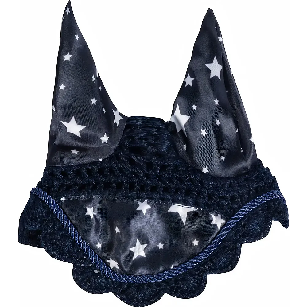 HKM Kids Hobby Horsing Fliegenhaube Navy mit Sternenmuster - Reittiere