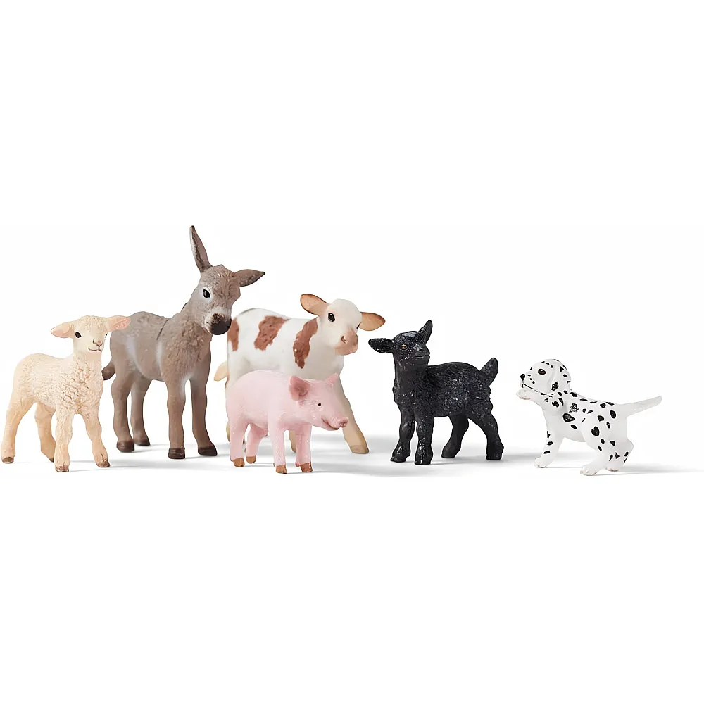 meinspielzeug - Schleich Farm World Bauernhof Tiere Set - 6 Teile | Bauernhoftiere