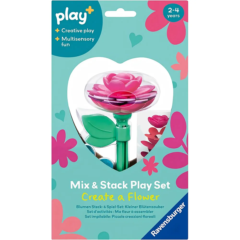 meinspielzeug - Ravensburger Play+ Blumen Steck- und Spiel-Set: Kleiner Bl�tenzauber rot