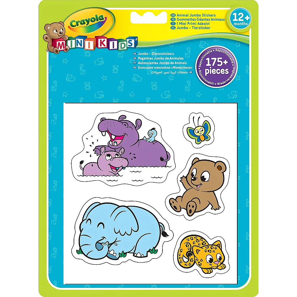 Crayola Mini Kids Aufkleber Tiere - 175 Teile