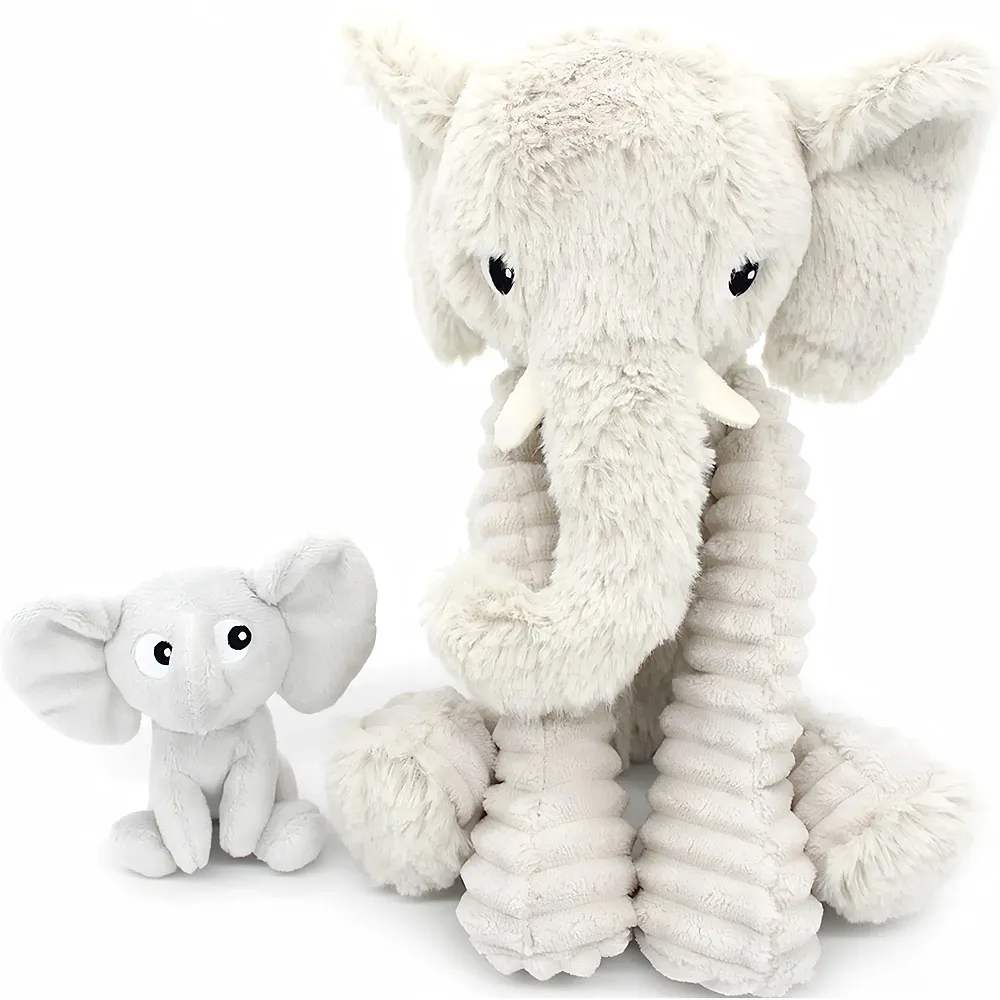 meinspielzeug - Les D�glingos Dimoitou die Elefanten-Mama mit Baby - 24 cm | Wildtiere Pl�sch
