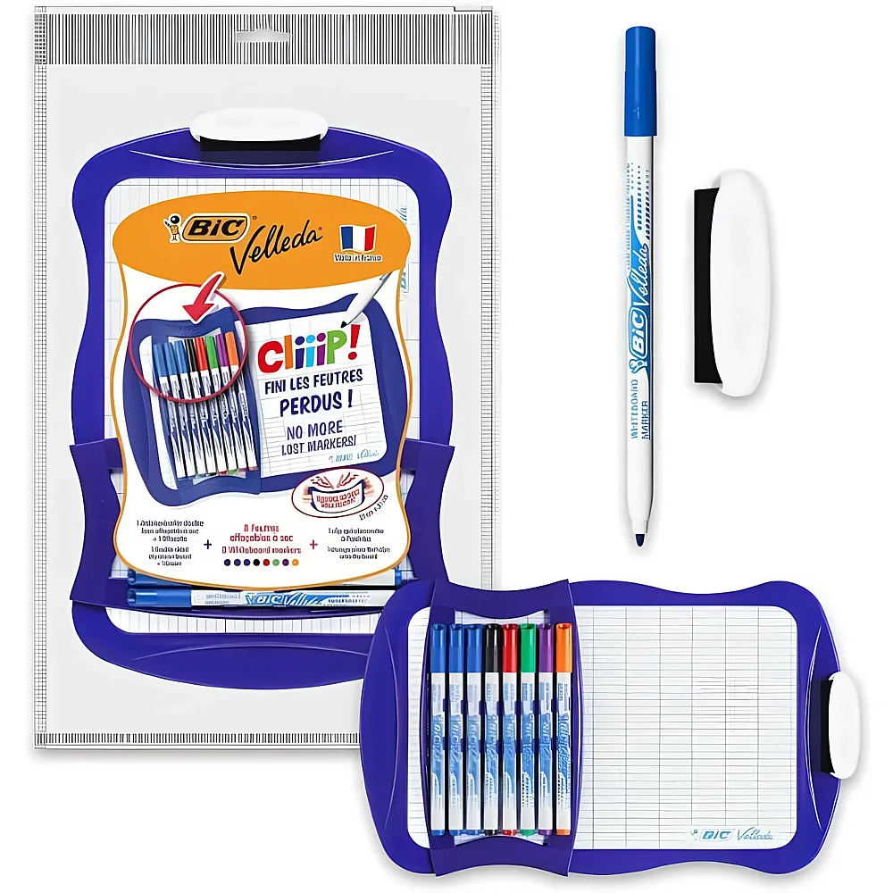 BIC Velleda Whiteboard mit 8 Markern