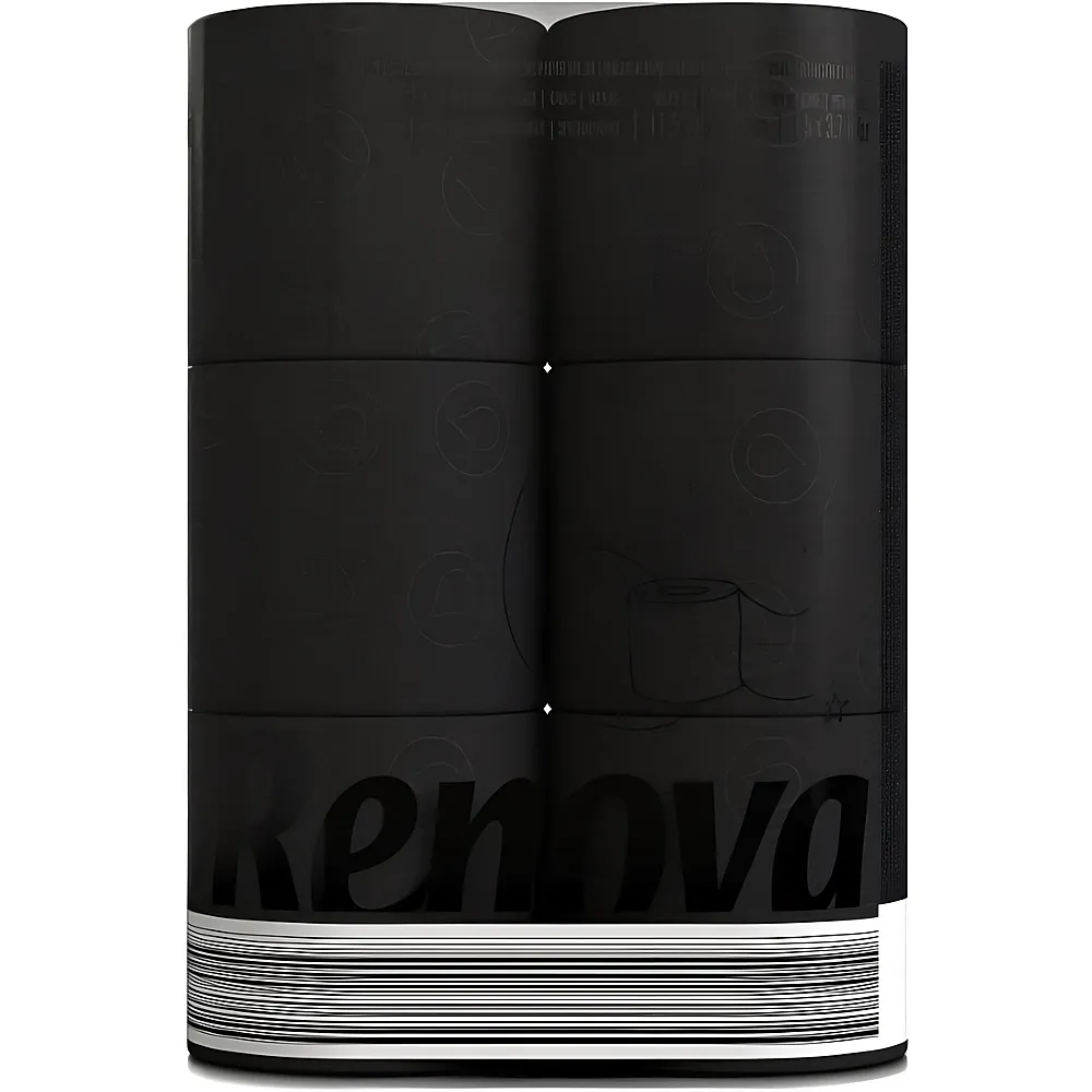 Renova Toilettenpapier 6 Rollen Schwarz