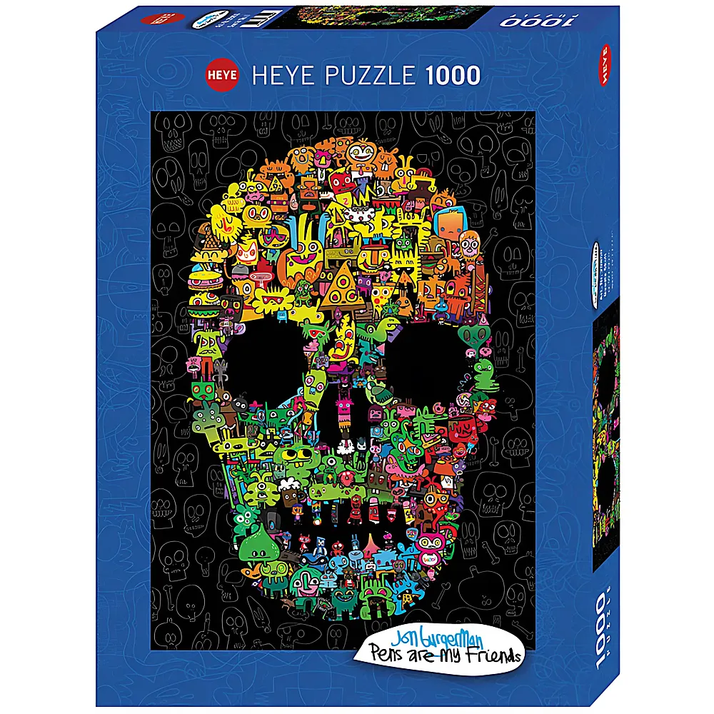 Heye Puzzle Jon Burgerman Doodle Skull