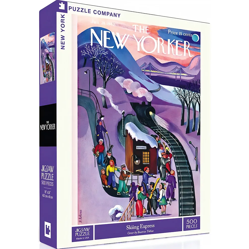 New York Puzzle Company The New Yorker - Skiing Express 500Teile