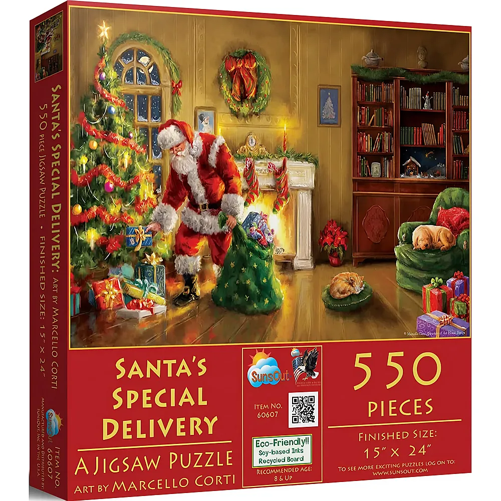 SunsOut Puzzle Marcello Corti Santa's Special Delivery - 550 Teile