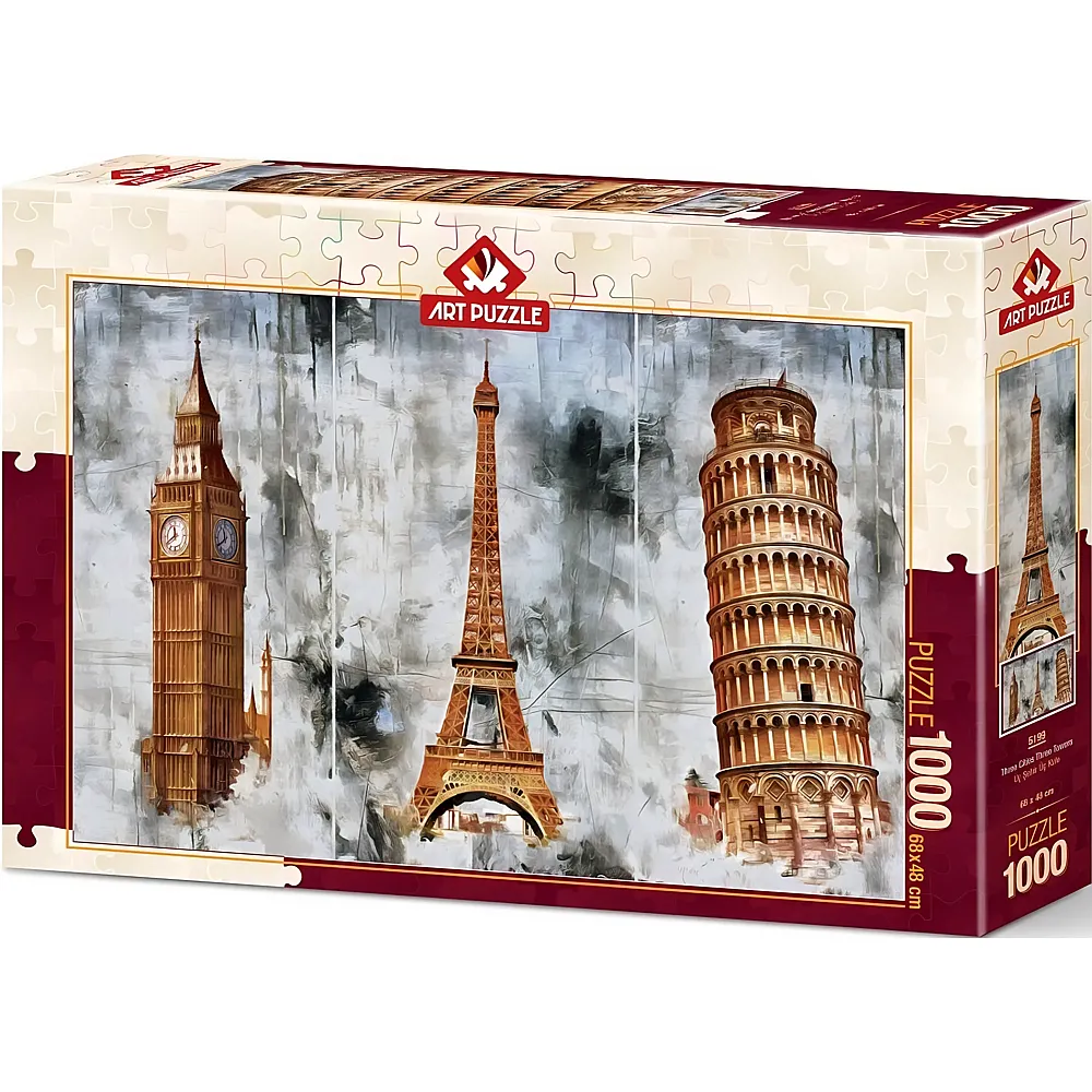 Art Puzzle Three Cities - Three Towers - 1000 Teile