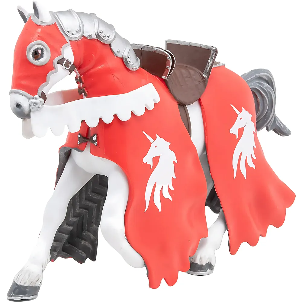 Papo Fantasy / Mittelalter Pferd des Einhornritters mit Lanze
