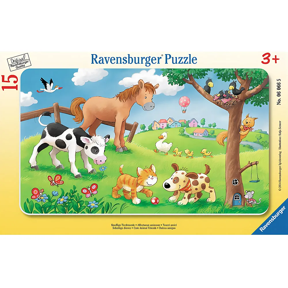 Ravensburger Puzzle Knuffige Tierfreunde 15Teile | Rahmenpuzzle
