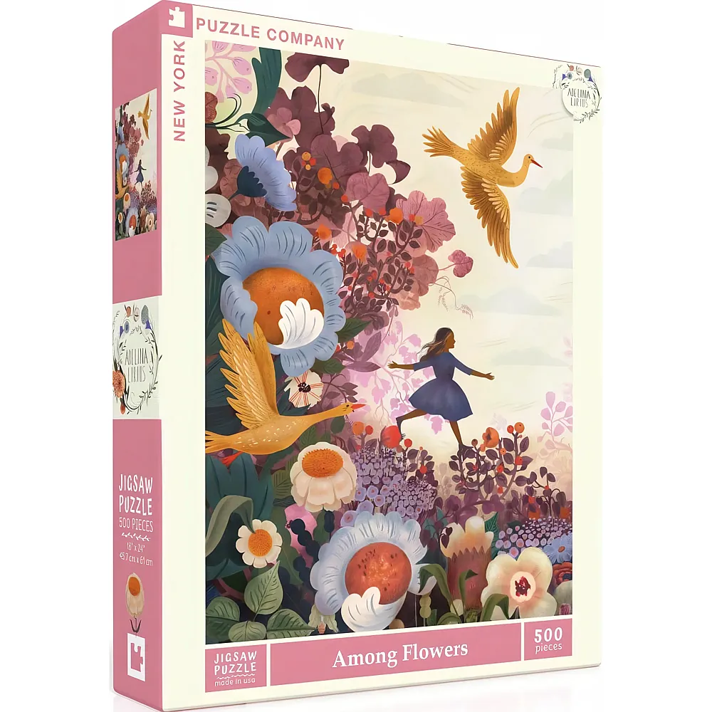 New York Puzzle Company Among Flowers - 500 Teile
