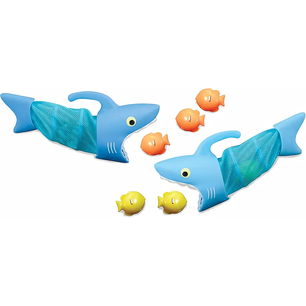 Melissa & Doug Sunny Patch Poolspielzeug Fischjagd mit dem Hai Poolspielzeug, 2 Netze, 6 Fischbleigewichte zum Fangen