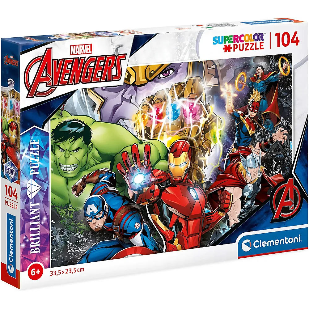 Clementoni Puzzle Supercolor Avengers Brilliant Marvel Superhelden 104Teile