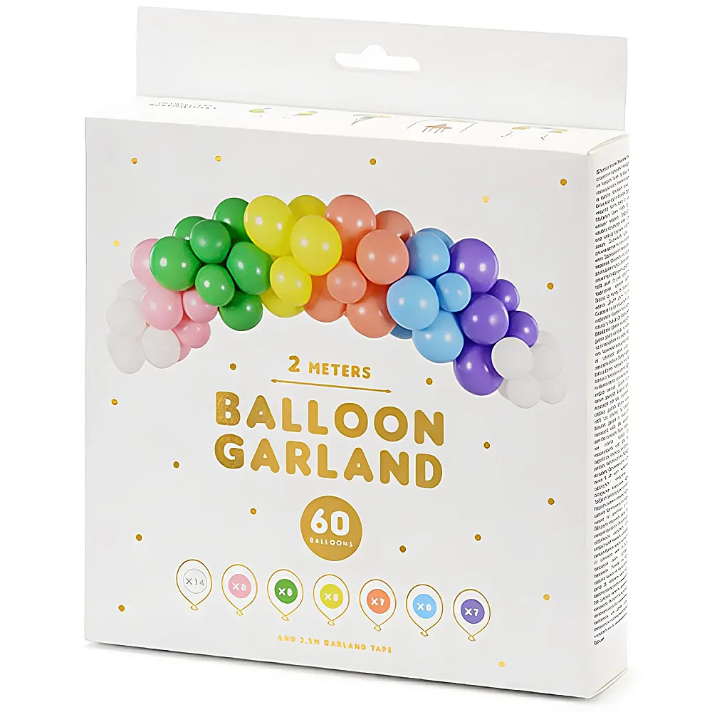 Amscan Balloon Girlande Regenbogen 2m | Kindergeburtstag