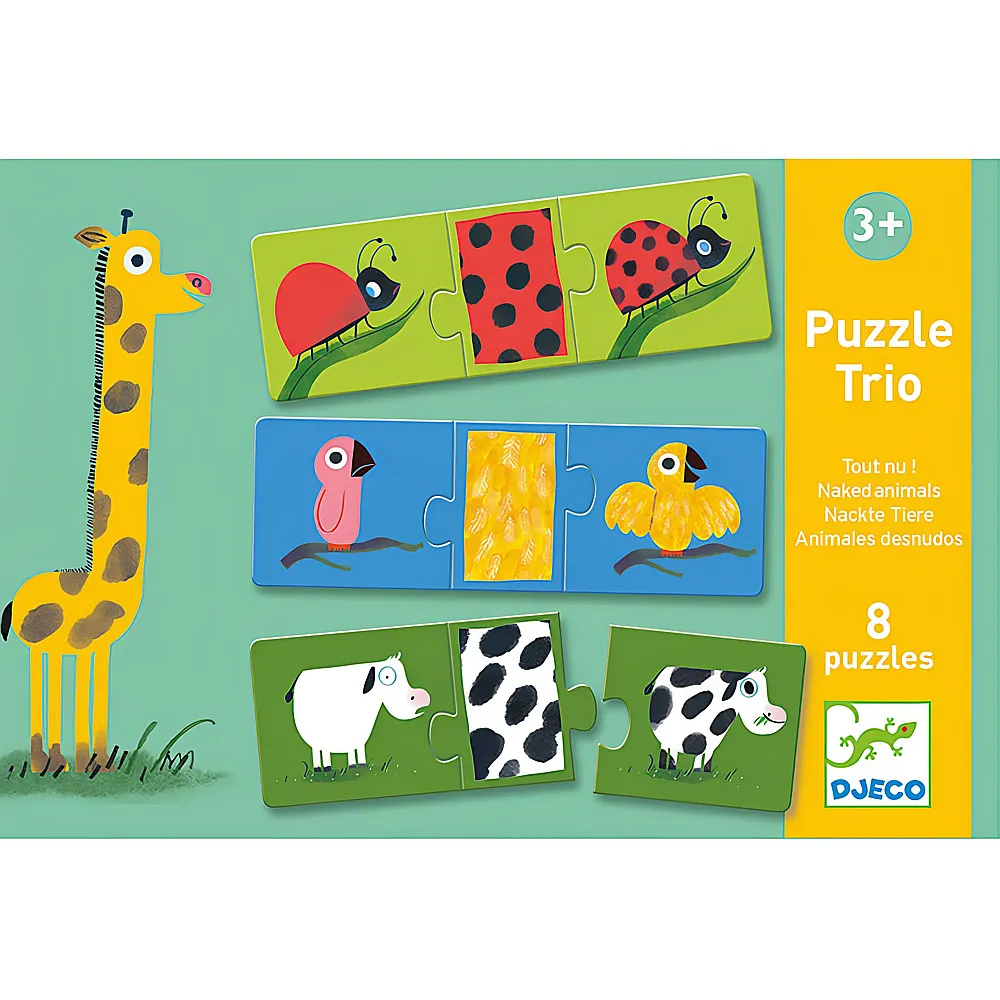 Djeco Puzzle Trio Nackte Tiere 24Teile