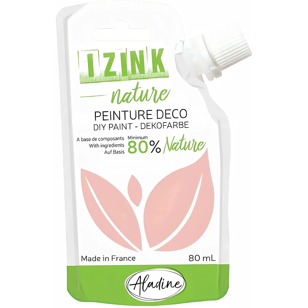Aladine Izink Izink Deko Naturmalfarbe Blassrosa - 80 ml | Farbe & Kreide