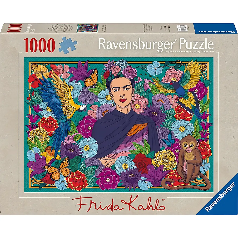 Ravensburger Puzzle Frida Kahlo's Paradise: Parrot, Monkey and Blooms 1000Teile