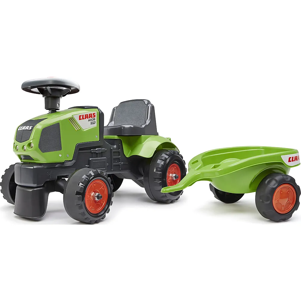 Falk Trattore cavalcabile Claas con rimorchio