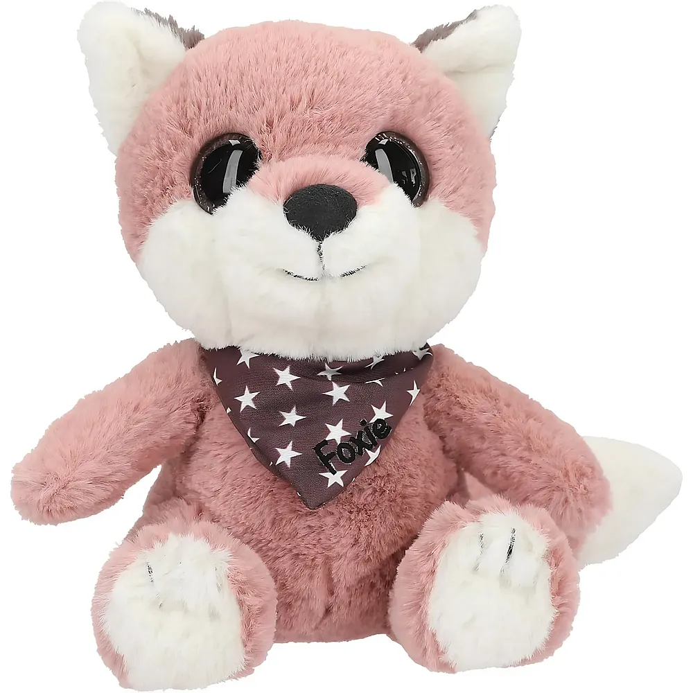 Depesche Snukis Fuchs in Rosa-Weiss mit Sternen-Halstuch 18cm