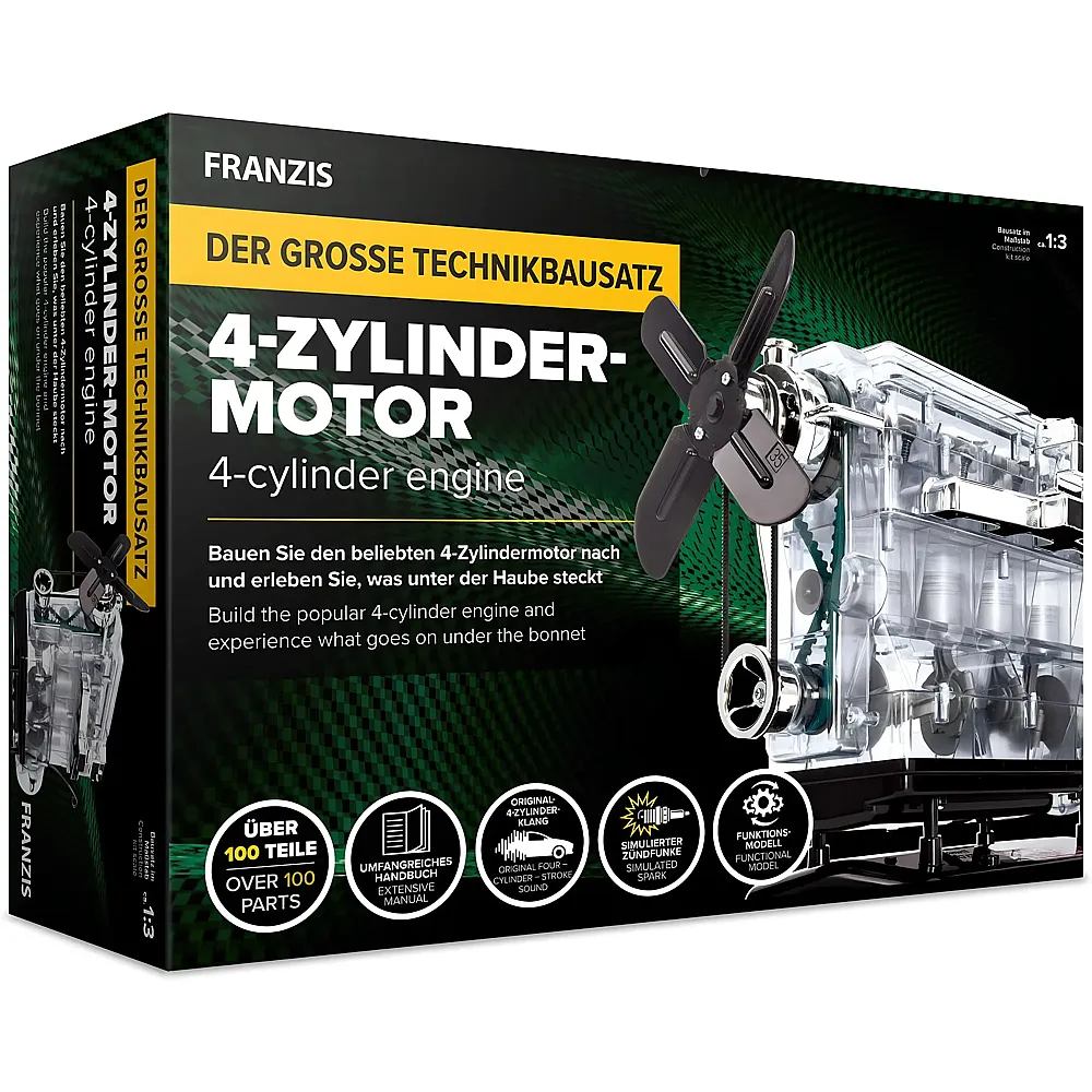 Franzis Motor-Bausatz Der grosse Technikbausatz 4-Zylinder-Motor