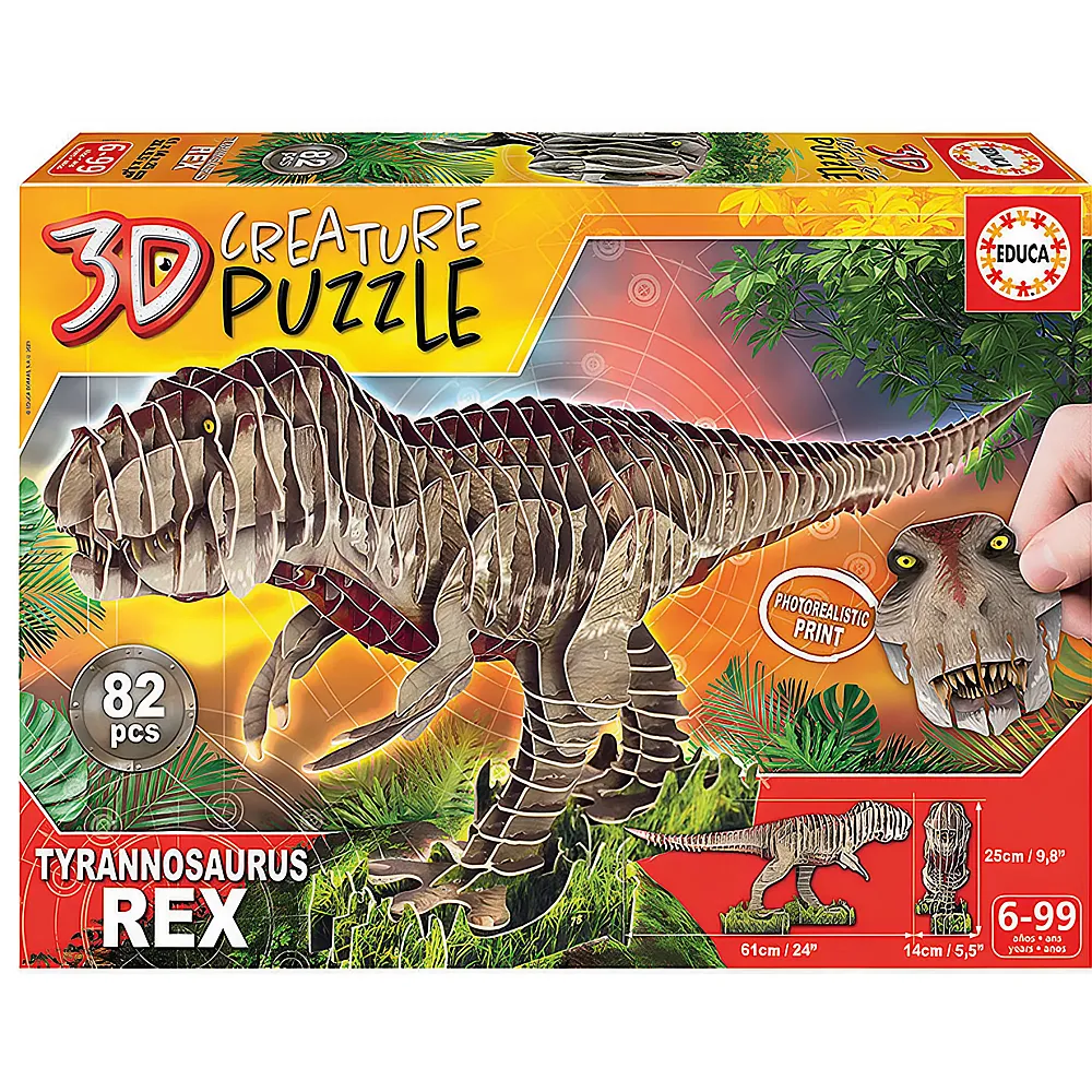 Educa Puzzle 3D T-Rex 82Teile