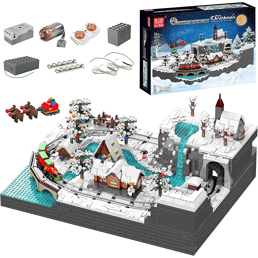 Mould King World Railway Weihnachtszug 12029 - Klemmbausteine Eisenbahn