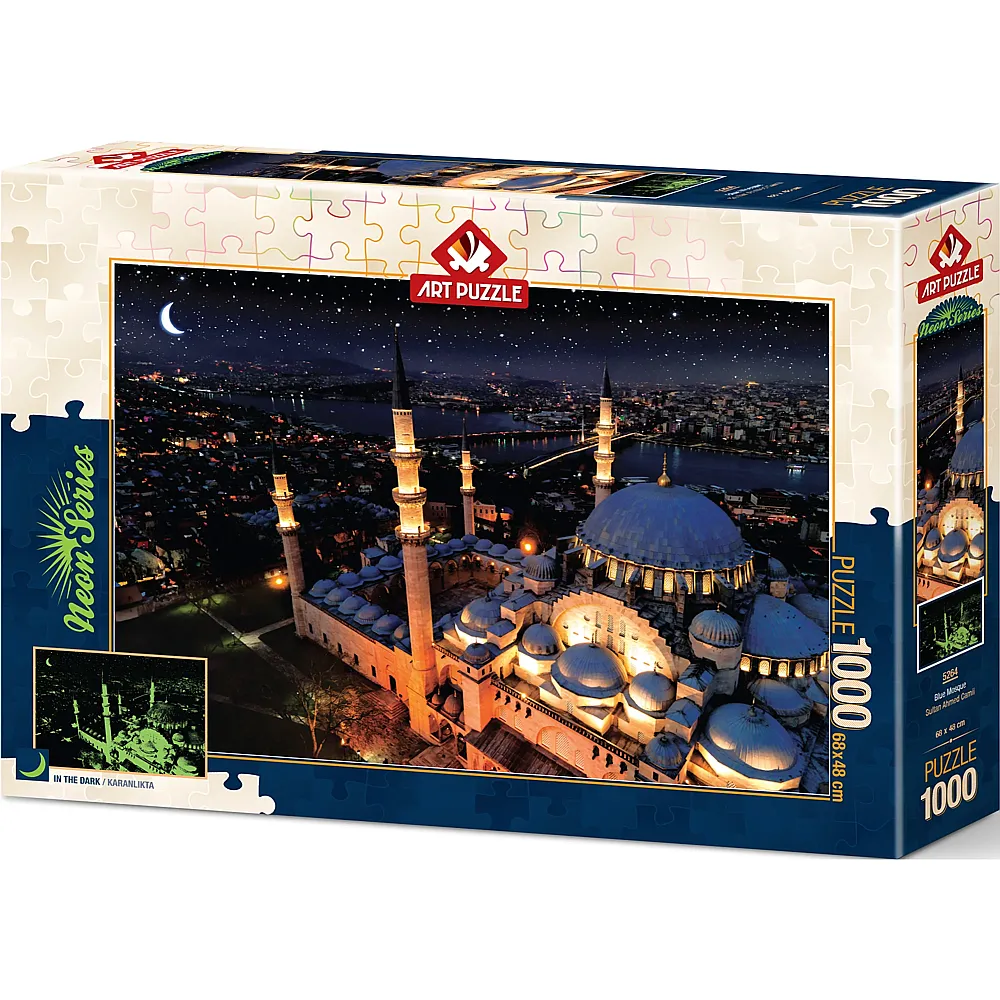 Art Puzzle Neon Puzzle - Blue Moaque - 1000 Teile