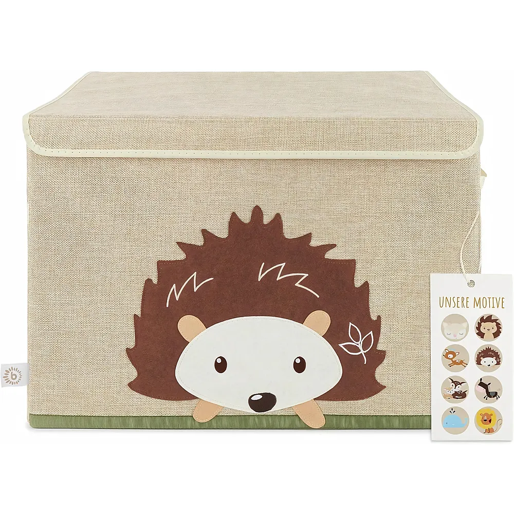 Bieco Igel Spielzeug Aufbewahrung f�r Baby- & Kleinkinderzimmer  Spielzeugkiste Waldtiere  grosse Kiste mit Deckel 