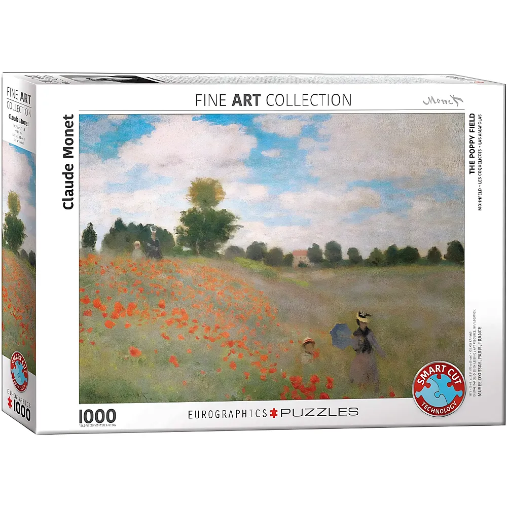 Eurographics Puzzle Claude Monet - Das Mohnfeld - 1000 Teile | Puzzle 1000 Teile
