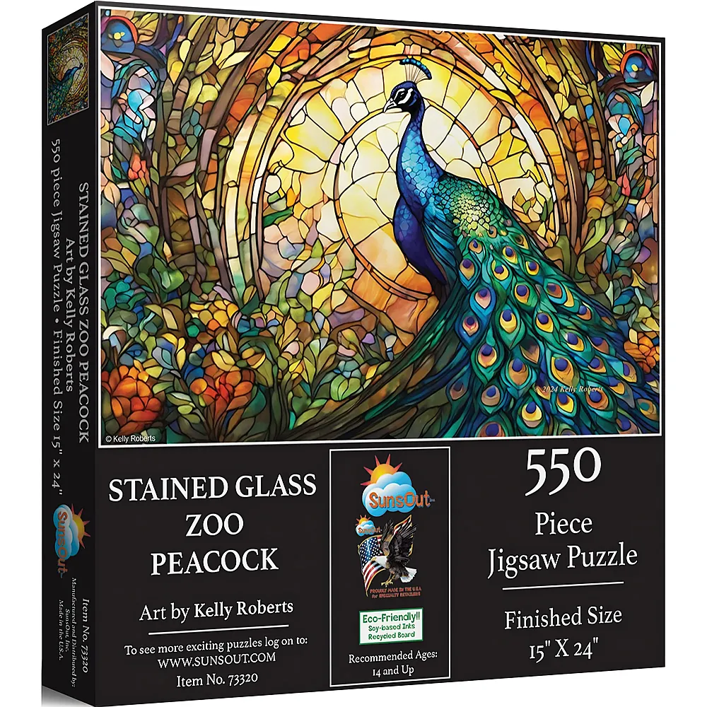 SunsOut Puzzle Kelly Roberts SG Zoo - Pfau - 550 Teile